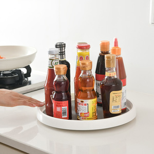 <b>Rotating</b> Spice <b>Rack</b> Kitchen <b>Storage</b> Tray With Bottle Holder For Condiments And Seasonings 24 5cm Diameter - Product Image 1