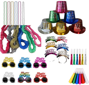 Bonne année fête <span class=keywords><strong>Photo</strong></span> accessoires diadèmes casquettes métalliques chapeaux Leis <span class=keywords><strong>et</strong></span> collier de perles éruptions fabricants de bruit corne lunettes fournitures - Product Image 1