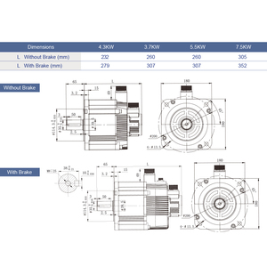 Moteur à faible régime 220V 5KW 7.5KW triphasé à couple élevé avec variateur de vitesse SV600PS12i - Product Image 5