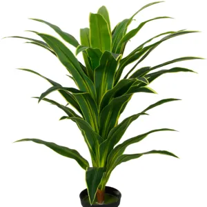 2024 neue Fabrik Künstliche Pflanzen 110CM 39 Blätter Yellow Edge Dracaena Fragrans Bonsai Stand grüne Pflanze