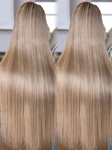 SHY ไฮไลท์สีบลอนด์Balayage OmbreผมตรงGluelessวิกผมลูกไม้ด้านหน้าด้านหน้า 100% ดิบบริสุทธิ์ 13x4 HDวิกผมลูกไม้ด้านหน้าด้านหน้าPreplucked - Product Image 6