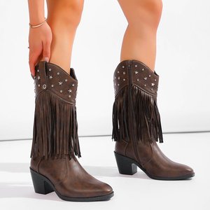 Bottes à plateforme souple de 5 cm pour femmes grandes tailles avec logo personnalisé, bottes mi-mollet en cuir PU de qualité pour femmes avec pompons - Product Image 5