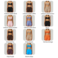 Ensembles de sport sans couture pour femmes en gros Combinaison d'entraînement douce et respirante Soutien-gorge push-up Leggings taille haute 2 pièces Ensembles d'entraînement Combinaison de yoga