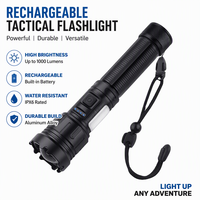 Lampe torche LED rouge P50 rechargeable par USB, zoom élevé, portable, alimentée par une batterie externe, lampe torche COB avec base magnétique