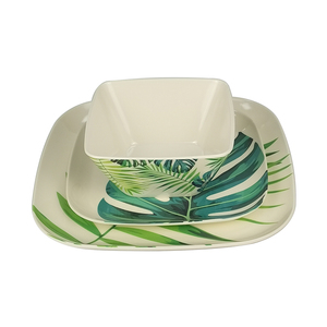 Piatto da portata quadrato in melamina a tema estivo tropicale da 8 pollici <span class=keywords><strong>per</strong></span> colazione e antipasti - Product Image 6