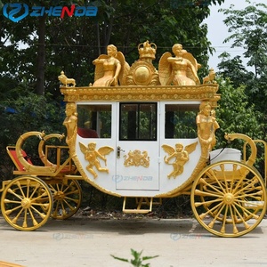 Fabricant de calèches royales classiques européennes / calèches royales à chevaux blancs, chariot à quatre roues de luxe pour mariage, chariot à chevaux à vendre - Product Image 5