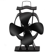 Ventilateur thermoélectrique silencieux Shengri 150CFM alimenté par la chaleur, en aluminium anodisé noir, pour poêle à bois, foyer, sans électricité
