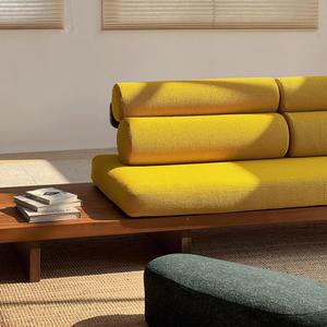 Sofá Islandés Recto Cuadrado Tapizado con Relleno de Espuma, Madera Sólida, Estilo Minimalista, para Sala de Estar y Uso Doméstico - Product Image 3