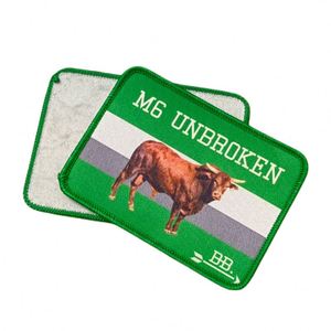Patchs tissés brodés de perles haute densité OEM avec bordure Merrow, impression par sublimation personnalisée thermocollante pour chapeaux - Product Image 2