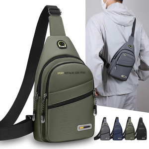 Men's Chest Bag Oxford Cloth Waterproof Lightweight Outdoor Sports Cycling Crossbody Bag Grey Dark Blue Army Green Black - Product Image 4