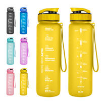 Bouteille d'eau en plastique Tritan sans BPA, écologique, portable, de haute qualité, avec marqueur de temps, pour le sport et l'école