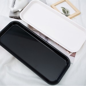 Bandeja Rectangular para Pasteles de Plástico, Negra, Blanca, Blanco Hueso, 3 Piezas, para Exhibición de Alimentos, Café y Té - Product Image 2