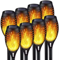 Antorcha Solar con 96 LED de 3 Colores, IP65 Impermeable, de ABS, con Llama Grande, para Jardín, Patio, Césped, Encendido/Apagado Automático del Anochecer al Amanecer