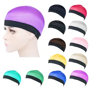 Custom Silk Satin Wave Cap Silky Bandana Men Headwear Durags Dome Wave Cap