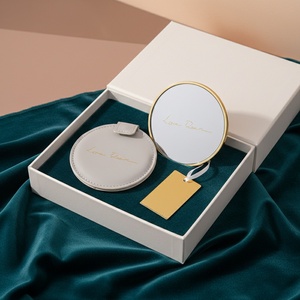 Professional Customization Compact <b>Mirror</b> Custom Pocket <b>Mirror</b> Logo Makeup <b>Mirror</b> with White PU Pouch - Product Image 5