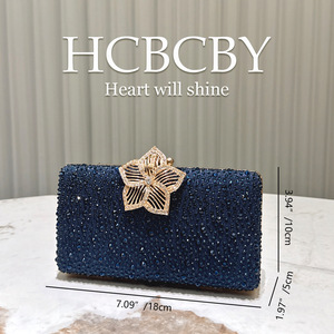 Élégant sac à main de soirée en cristal <span class=keywords><strong>bleu</strong></span> <span class=keywords><strong>marine</strong></span> scintillant pour femmes pour gala et fêtes - Product Image 6