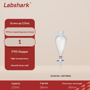 Entonnoir de séparation en plastique Labshark, forme poire, PP, avec bouchon à vis en PTFE, fabriqué en Chine, 125/250/500/1000 - Product Image 6