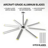 Ventilateur solaire HVLS de 10 pieds pour élevages laitiers, fermes, poulaillers, refroidissement du bétail, ventilation d'entrepôt à haut volume et basse vitesse