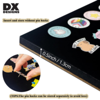 DX DESIGNS Cadre Vitré Personnalisé 10x10 12x12 Pouces pour Affichage de Badges Émaillés, Vitrine Murale ou de Table pour Collection de Badges