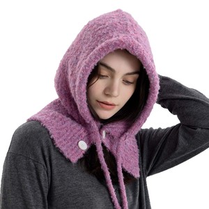 Chapeau en laine à cordon <span class=keywords><strong>de</strong></span> serrage tricoté Balaclava pour femmes Automne Hiver Chaud Respirant Imperméable <span class=keywords><strong>Masque</strong></span> d'oreille pour le <span class=keywords><strong>ski</strong></span> - Product Image 5