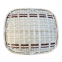 Plateau de présentation artisanal en bambou naturel, 4 pièces, écologique, qualité alimentaire, pour pâtisseries, friandises, 23 cm, ovale, rectangulaire, service à thé, collations