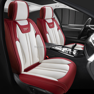 Housses de siège de voiture en cuir Nappa rouge, luxe, respirantes, 360° °   Protection intégrale toutes saisons pour <span class=keywords><strong>Hyundai</strong></span> Elantra Tucson Kona I20 <span class=keywords><strong>I30</strong></span> - Product Image 1