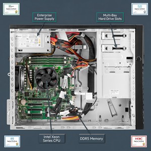 Nouveau serveur tour HPE ProLiant ML30 Gen11, Intel Xeon E2400, 16 Go DDR5, 4 baies LFF, Hot Plug, pour petites entreprises et bureaux, serveur de stockage - Product Image 3