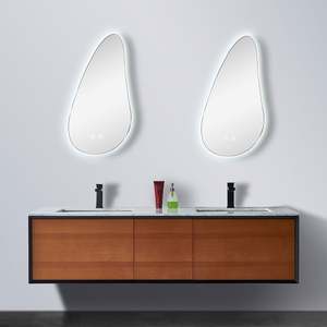 Wholesale Price Waterproof <b>Bathroom</b> Furniture <b>Wall</b> Mounted LED <b>Mirror</b> Cabinet Double Sink <b>Bathroom</b> Vanity Cabinet <b>for</b> Project - Product Image 1