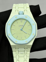 26 Nouvelles Montres Automatiques Mécaniques de Luxe de Haute Qualité en Céramique Carrée Rose et Verte, Style Hip Hop, pour Hommes