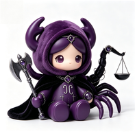 Figurine OEM personnalisée style sombre Zodiaque Scorpion en PVC et ABS avec peluche douce et moelleuse, jouet d'art de collection en boîte mystère Constellation