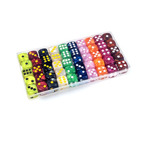 Cubo de dados acrílicos de 16 mm con efecto perla de mármol, 50 piezas en caja de almacenamiento, para juegos de bebida, actividades en el aula y artículos para fiestas - Product Image 4