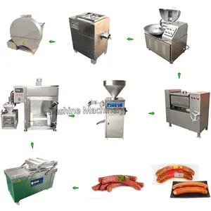 Linha de produção de linguiça automática, para fazer salsicha, carne, tamanho 32, máquina de salsicha sus304, aço inoxidável, venda imperdível