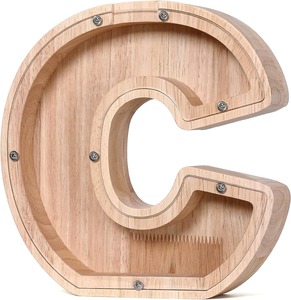 Hucha con letras del alfabeto de madera con diseño recortado <span class=keywords><strong>para</strong></span> niños, niños y niñas, bancos de monedas y caja <span class=keywords><strong>para</strong></span> ahorrar dinero - Product Image 3