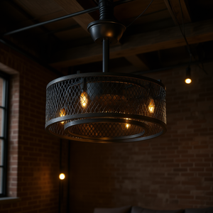 Ventilador de Techo LED con Carcasa de 20 Pulgadas, Estilo Industrial, Motor DC, Control Remoto, 3 Aspas, Cuerpo Metálico, Luz Cálida de 2700K - Product Image 2