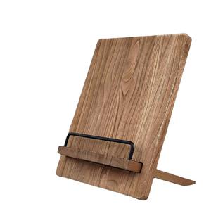 Solid Wood <b>Recipe</b> Rack Desktop Shelf <b>For</b> Kitchen <b>Book</b> Storage Retro Color Single Layer Wooden Display <b>Stand</b> - Product Image 1