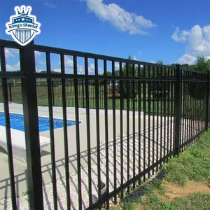 围栏户外黑色5英尺铝尖桩围栏儿童安全定制焊接金属粉末涂层环顶部游泳池围栏
