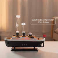 Humidificateur d'air miniature en forme de méduse, diffuseur d'huiles essentielles ultrasonique, simulation de bateau 3D