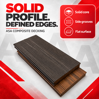 Revêtement de sol composite solide en WPC co-extrudé à grain de bois naturel de qualité supérieure, avec texture bois-plastique, emboîtable sur mesure