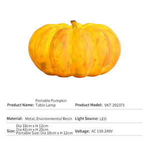 Lampe solaire de jardin en résine et métal, étanche IP65, pour villa, patio, paysage, en forme de citrouille, éclairage décoratif extérieur pour Halloween - Product Image 2