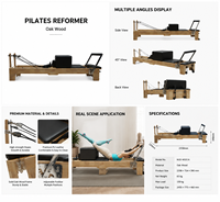 Reformer Pilates en bois massif de qualité studio, machine Reformer en chêne, couleur personnalisée, équipement Pilates OEM