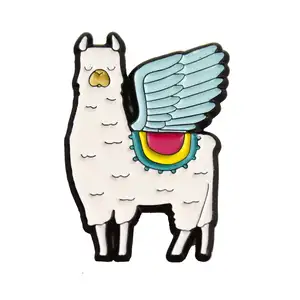 Mythical Creatures Cute Flying Pegasus Llama Enamel Lapel Pin
