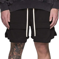 Boxer d'entraînement en éponge française personnalisable pour homme, en coton vierge, bouffée à faible élasticité, sport de rue