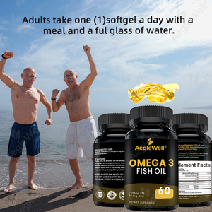 Aeglewell Triple Strength Omega 3 Cápsulas Softgel de aceite de pescado Suplemento para hombres y mujeres - Product Image 5