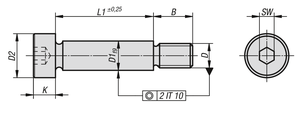 K0705 KIPP Vis à épaule hexagonale en acier trempé avec volant, fixation de précision pour l'assemblage et le positionnement de gabarits et d'outils de fixation - Product Image 4