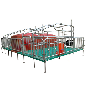 Nouveau prix d'usine Double corps cochon truie caisse de mise bas décrochage lit <span class=keywords><strong>Cage</strong></span> boîte galvanisé à chaud Cages pour animaux pour les fermes porcines - Product Image 1