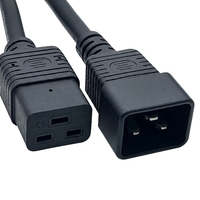 Câble d'alimentation PVC 3 broches IEC C19 vers C20 13AWG 250V pour serveur informatique, onduleur, bloc d'alimentation, équipement de montage en rack de centre de données
