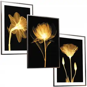 קיר ציור פרח בד ציור עיצוב הבית תמונות קיר תמונות לסלון מודולרי קריסטל פורצלן ציור