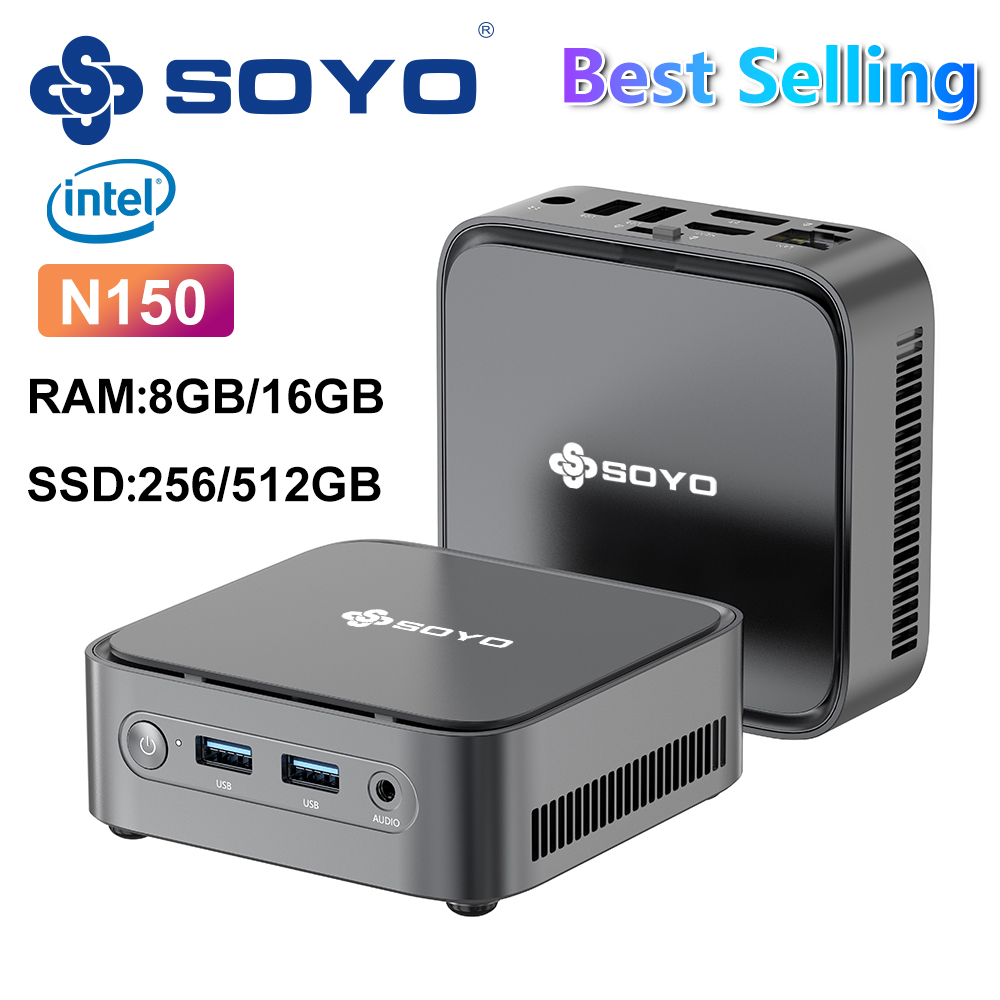 SOYO M2 Pro Mini PC - Intel N100, 12GB DDR5, SSD 256/512GB