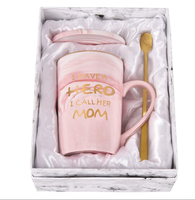 Cadeaux de fête des mères 2024 meilleure maman jamais tasse à café ensemble avec couvercle et cuillère boîte de fête des mères coffrets cadeaux pour la fête des mères