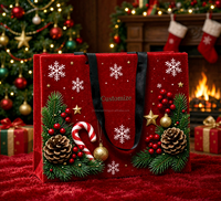 Sac en papier de luxe écologique en cuir, personnalisé pour l'impression offset, idéal pour les cadeaux d'affaires et l'emballage artisanal de Noël